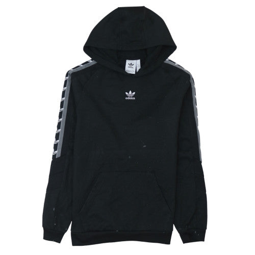 Adidas Men’s Black Small Pullover Hoodie with Logo & Stripes