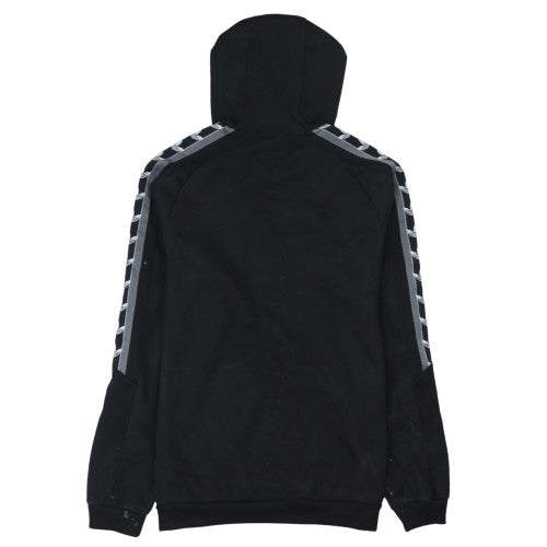 Adidas Men’s Black Small Pullover Hoodie with Logo & Stripes