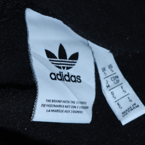 Adidas Men’s Black Small Pullover Hoodie with Logo & Stripes