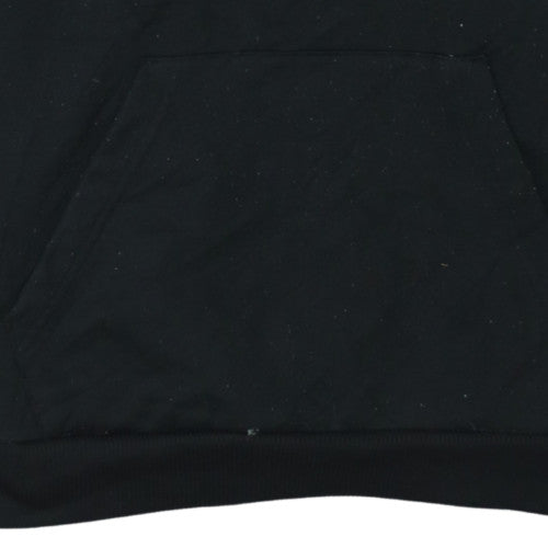 Adidas Men’s Black Small Pullover Hoodie with Logo & Stripes