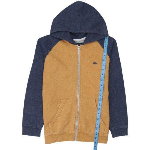 Quiksilver Teens Brown & Navy Full Zip Hoodie Size M