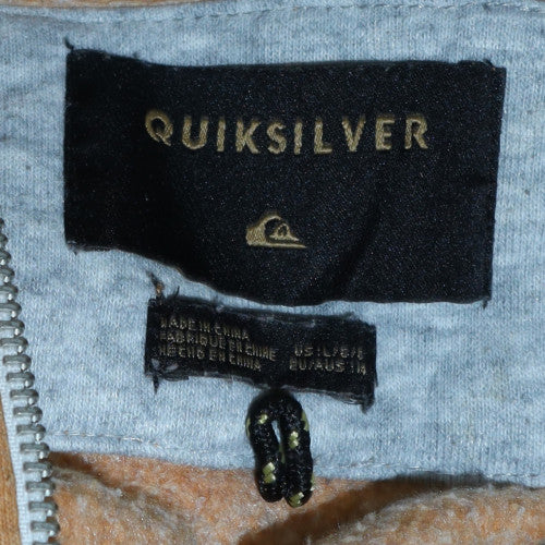 Quiksilver Teens Brown & Navy Full Zip Hoodie Size M