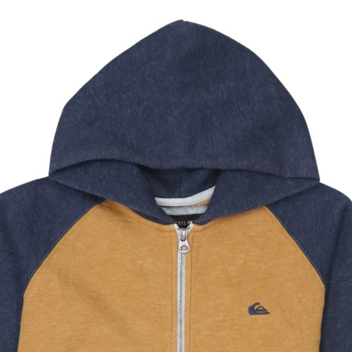 Quiksilver Teens Brown & Navy Full Zip Hoodie Size M
