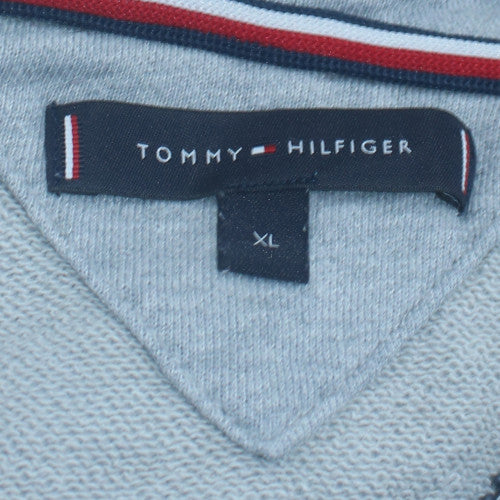 Tommy Hilfiger Men's Grey Full Zip Hoodie XL Classic Logo