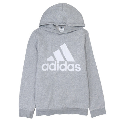 Adidas Womens Grey Pullover Hoodie L16-18 Classic Logo Sweatshirt