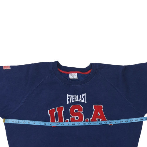 Everlast Men's Blue 2XL Pullover USA Graphic Sweatshirt