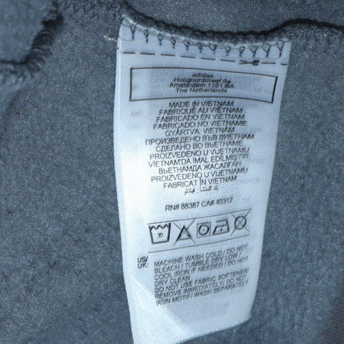 Adidas Boys Grey Pullover Hoodie 13-14 Years Fleece Lined Classic Fit
