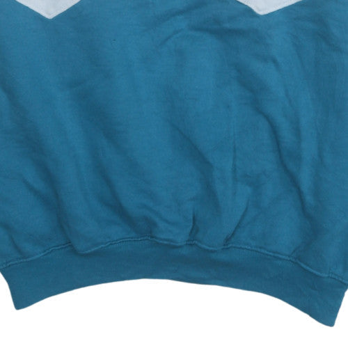 Adidas Women Blue Red Chevron Sweatshirt Size M Retro Crew Neck
