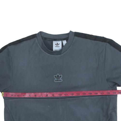 Adidas Mens Grey Pullover Sweatshirt Small Crew Neck Fleece