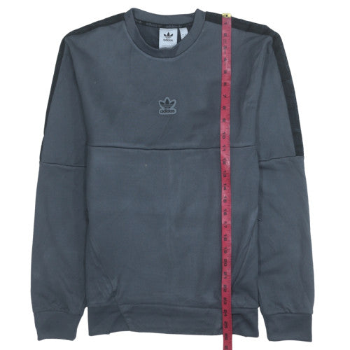 Adidas Mens Grey Pullover Sweatshirt Small Crew Neck Fleece