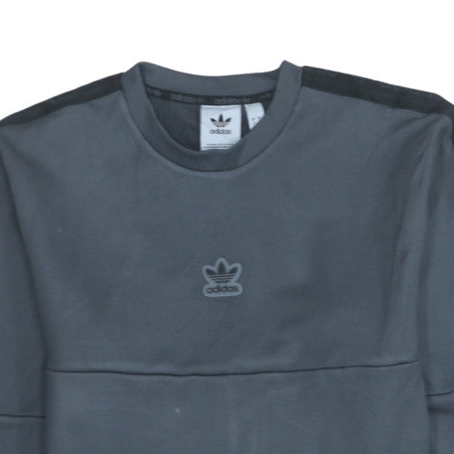 Adidas Mens Grey Pullover Sweatshirt Small Crew Neck Fleece