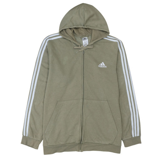 Adidas Men's Green XL Full Zip Hoodie Sports Fleece
