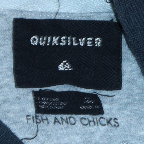Quiksilver Men's Blue Stripe Logo Crew Neck Sweatshirt Size S