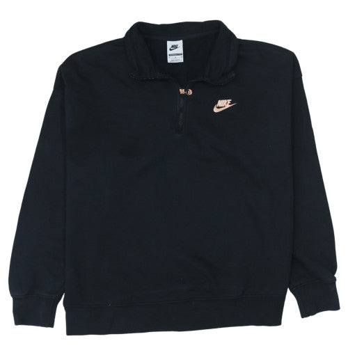Nike Women's Black 1/2 Zip Oversized Fit Sweatshirt M
