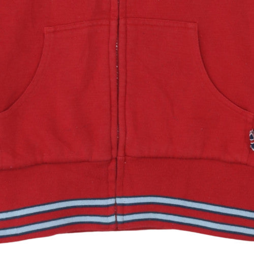 Lonsdale Boys Red Full Zip Hoodie Sweatshirt 10 Years Cotton Blend