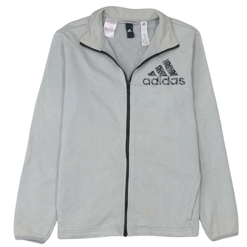 Adidas Boys Grey Full Zip Track Jacket Size 13-14 Years