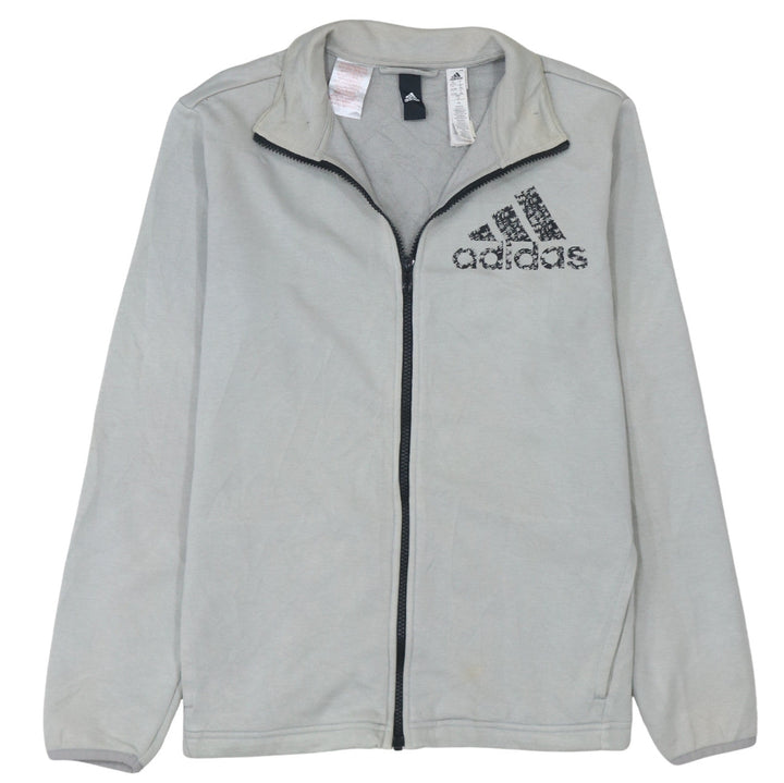 Adidas Boys Grey Full Zip Track Jacket Size 13-14 Years