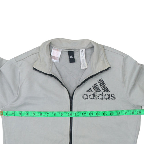 Adidas Boys Grey Full Zip Track Jacket Size 13-14 Years
