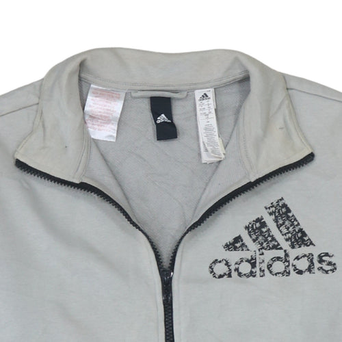 Adidas Boys Grey Full Zip Track Jacket Size 13-14 Years