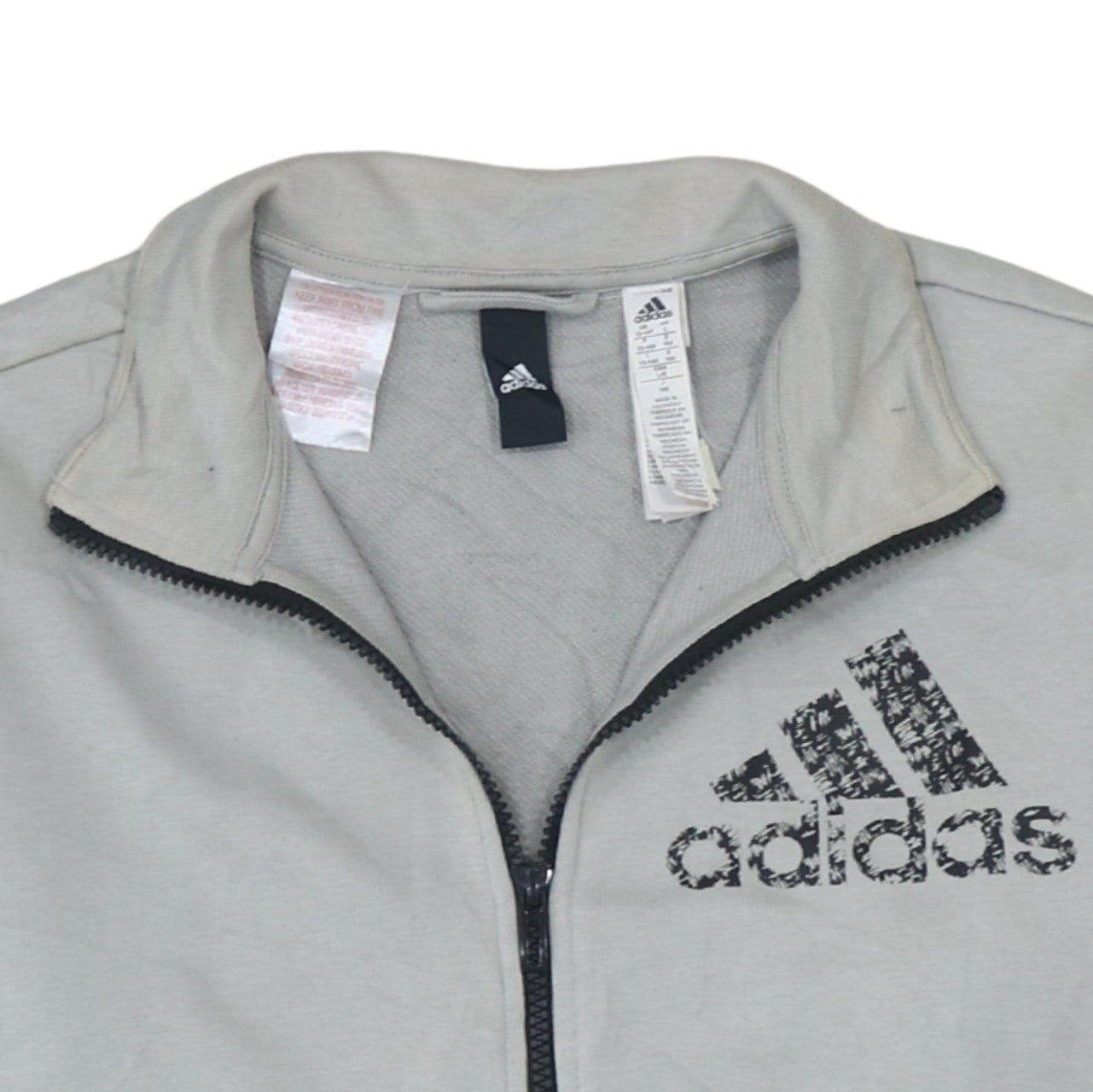 Adidas Boys Grey Full Zip Track Jacket Size 13-14 Years