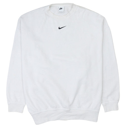 Nike Women White XS Pullover Sweatshirt Crew Neck Cotton Blend