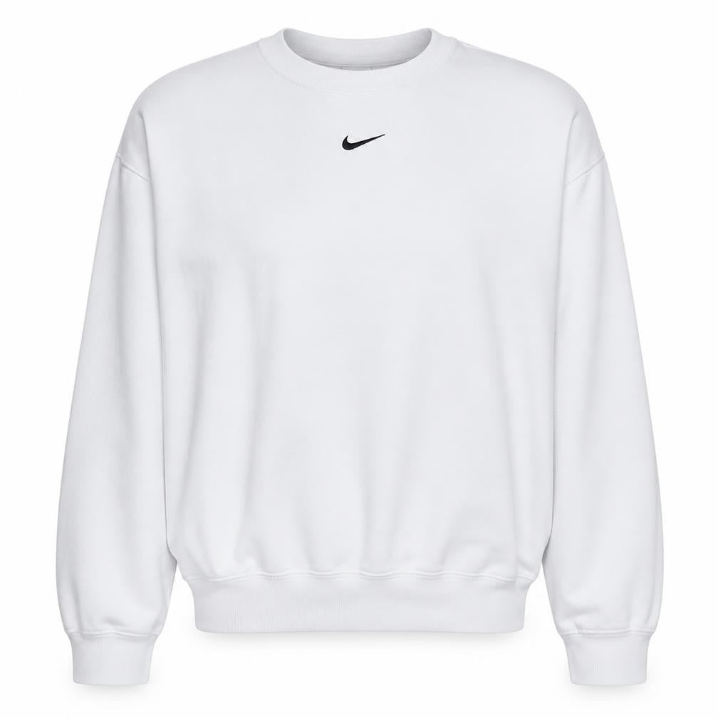 Front view of Nike Women White XS Pullover Sweatshirt Crew Neck Cotton Blend
