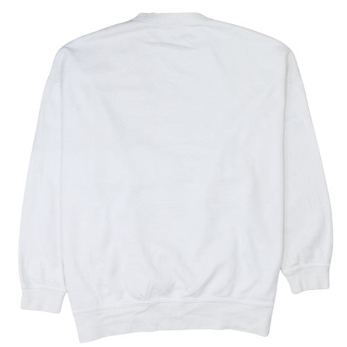 Nike Women White XS Pullover Sweatshirt Crew Neck Cotton Blend