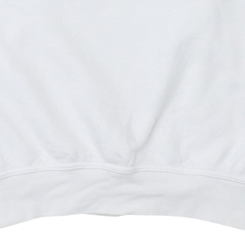 Nike Women White XS Pullover Sweatshirt Crew Neck Cotton Blend