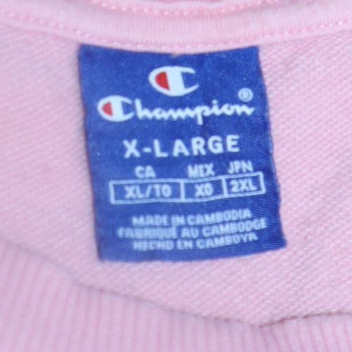 Champion Womens Pink XL Crew Neck Pullover Sweatshirt