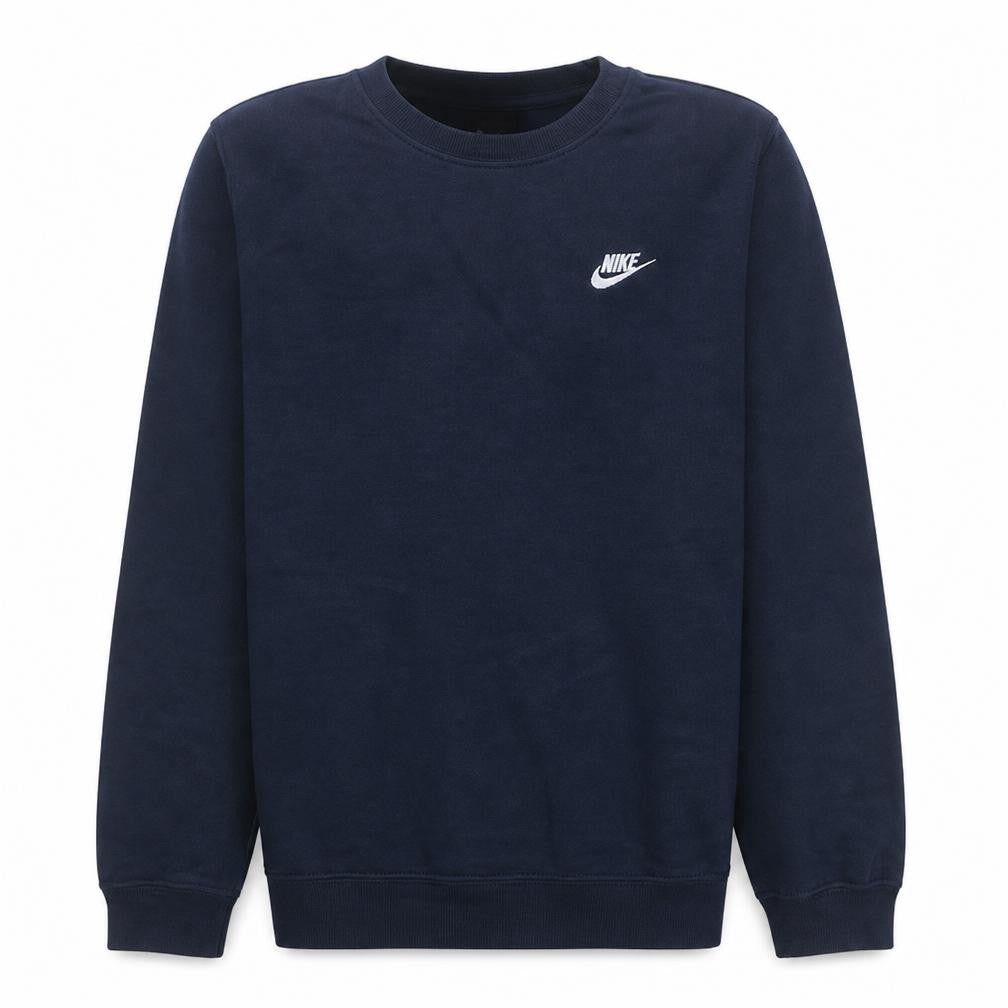 Front view of Nike Men's Blue Crew Neck Pullover Sweatshirt, size M