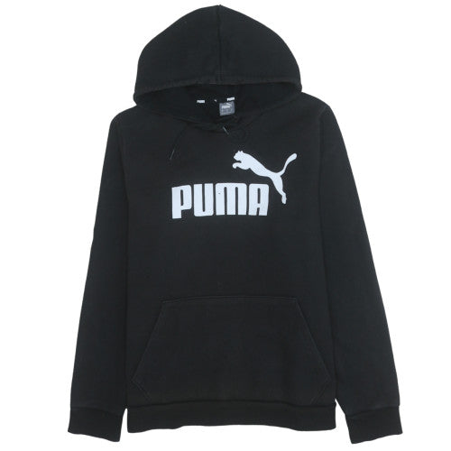Puma Men's Black XL Pullover Hoodie with Logo and Kangaroo Pocket