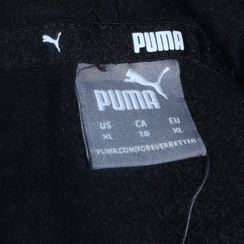 Puma Men's Black XL Pullover Hoodie with Logo and Kangaroo Pocket