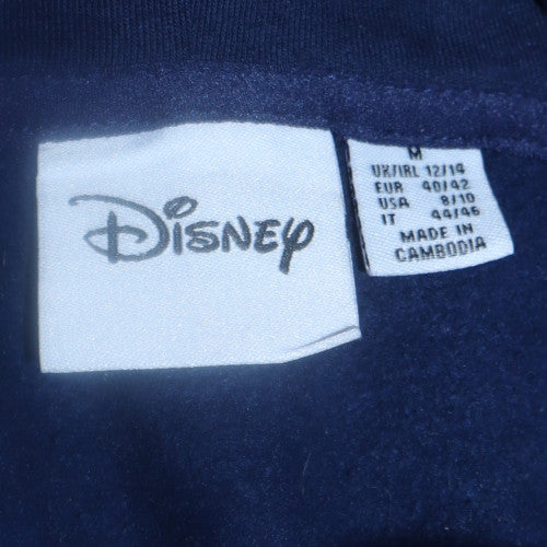 Disney Womens Navy Blue Stitch Pullover Hoodie Medium
