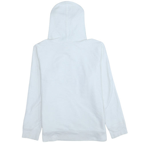 GAP Womens White Hooded Pullover Sweatshirt M Cotton Blend Logo Print