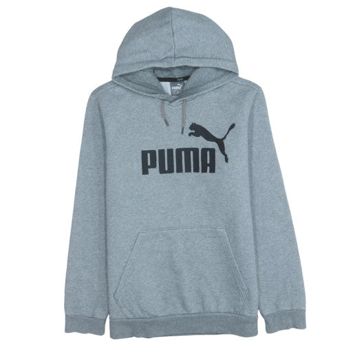 Puma Men's Grey Pullover Hoodie Small Regular Fit Graphic Fleece