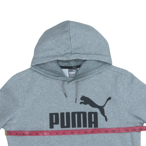 Puma Men's Grey Pullover Hoodie Small Regular Fit Graphic Fleece