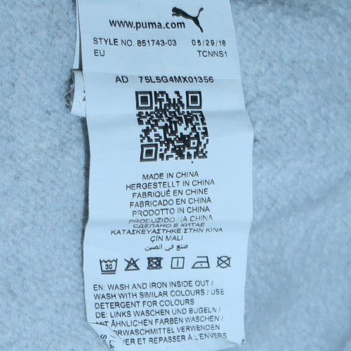 Puma Men's Grey Pullover Hoodie Small Regular Fit Graphic Fleece