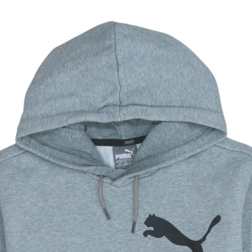 Puma Men's Grey Pullover Hoodie Small Regular Fit Graphic Fleece