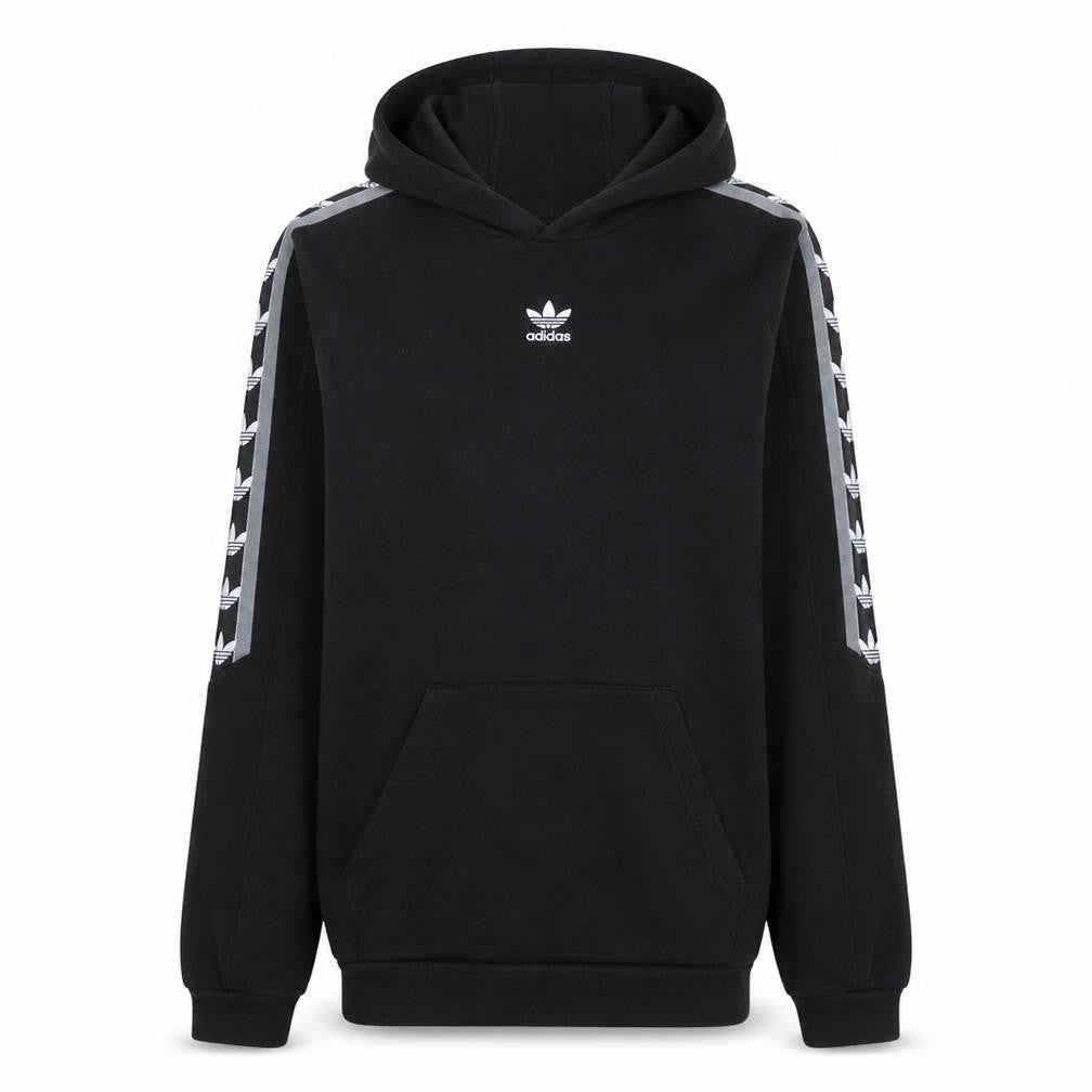 Front view of Adidas Men's Black Pullover Hoodie S Regular Fit Sportswear