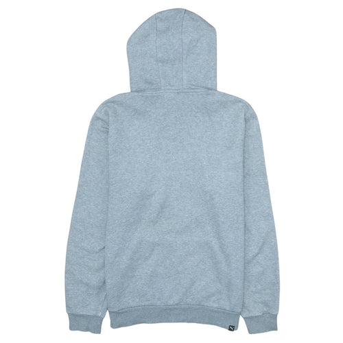 Puma Men’s Grey Pullover Hoodie M Logo Fleece Sweatshirt