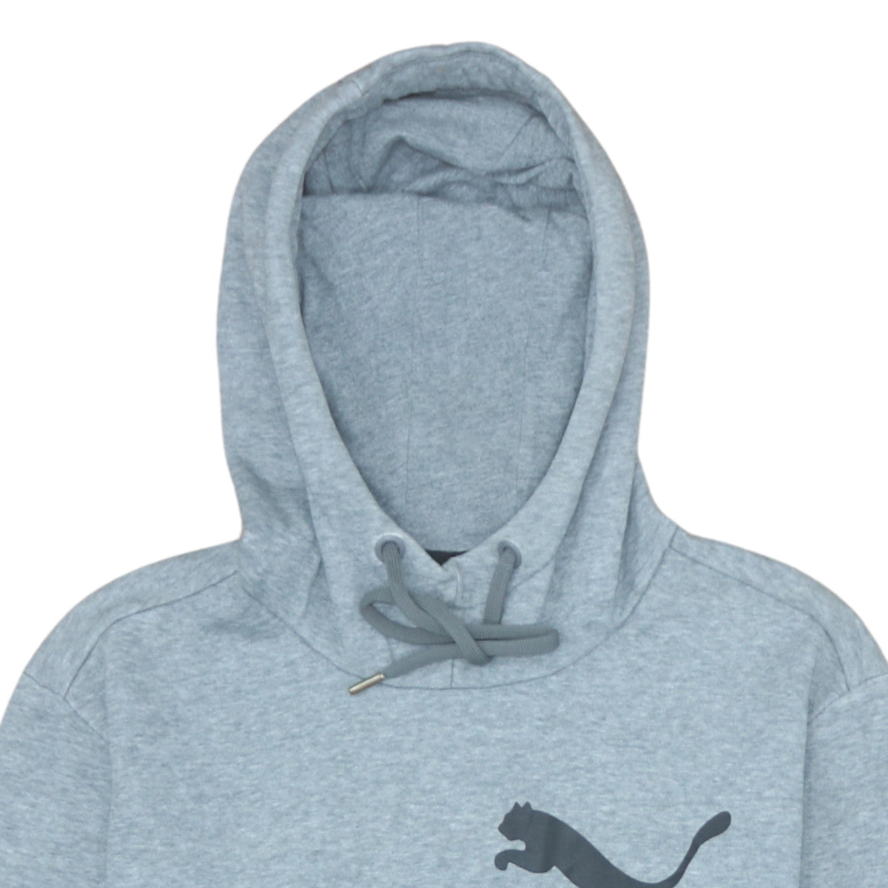 Puma Men’s Grey Pullover Hoodie M Logo Fleece Sweatshirt