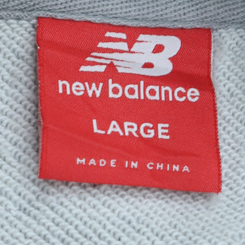 New Balance Men's Grey Pullover Hoodie Large Athletic Fit