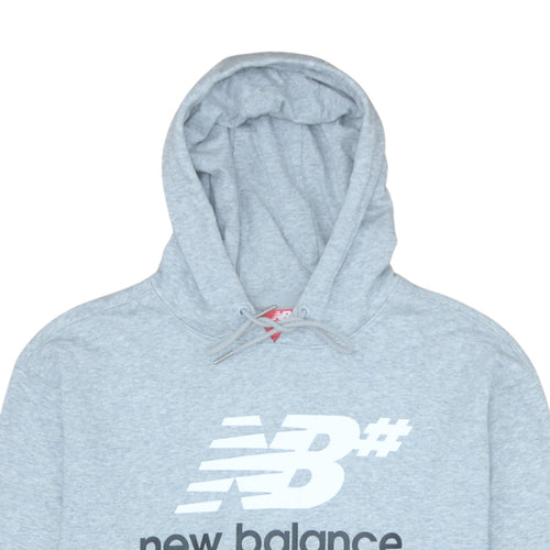 New Balance Men's Grey Pullover Hoodie Large Athletic Fit