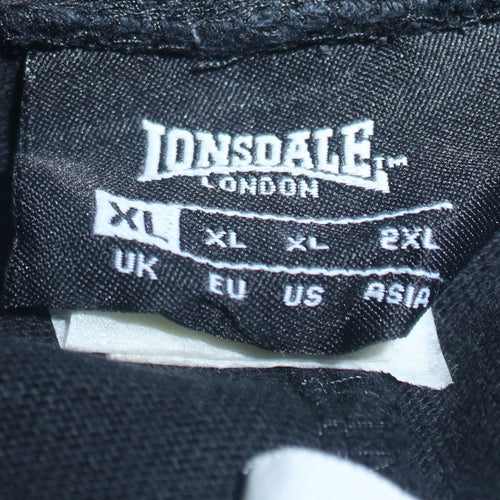 Lonsdale Men's Black XL Sweatpants Regular Fit Joggers