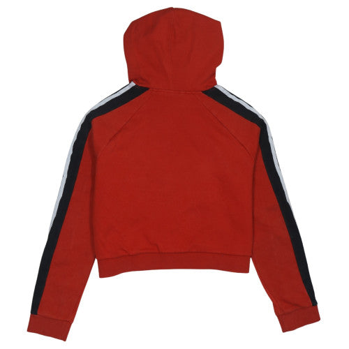 Adidas Womens Red Hooded Pullover Sweatshirt Size 6 with Stripe Detail