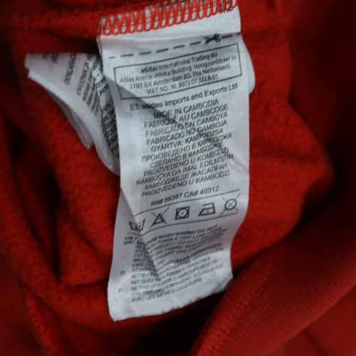 Adidas Womens Red Hooded Pullover Sweatshirt Size 6 with Stripe Detail