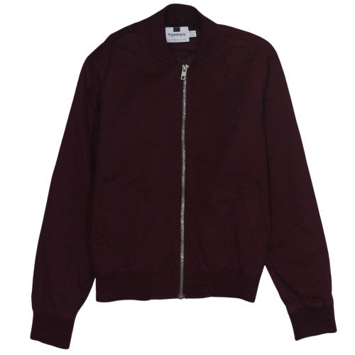 Topman Men's Red Cotton Bomber Jacket Size M Regular Fit
