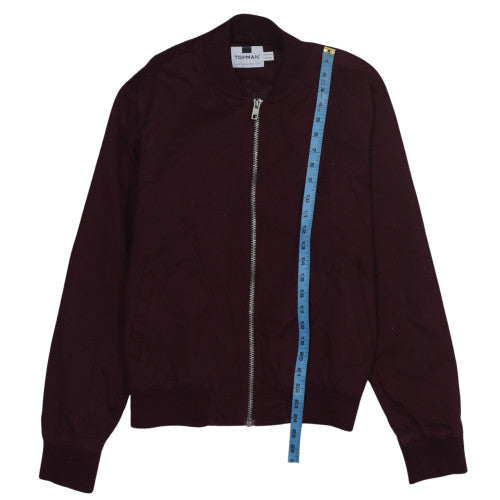Topman Men's Red Cotton Bomber Jacket Size M Regular Fit