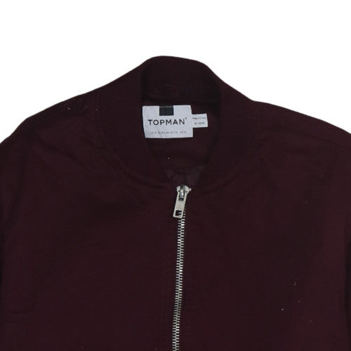 Topman Men's Red Cotton Bomber Jacket Size M Regular Fit