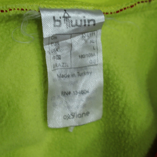 B'Twin Men's Red Cycling Track Jacket L Reflective Full Zip Softshell